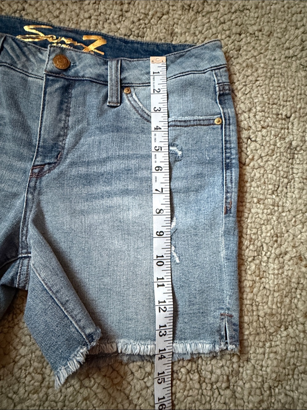 Seven7 Light Blue Distressed Denim Cutoff Shorts - Picture 7 of 8